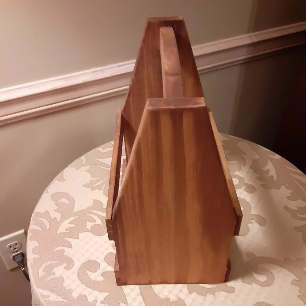 Wood Bottle Caddy w/Bottle Opener
